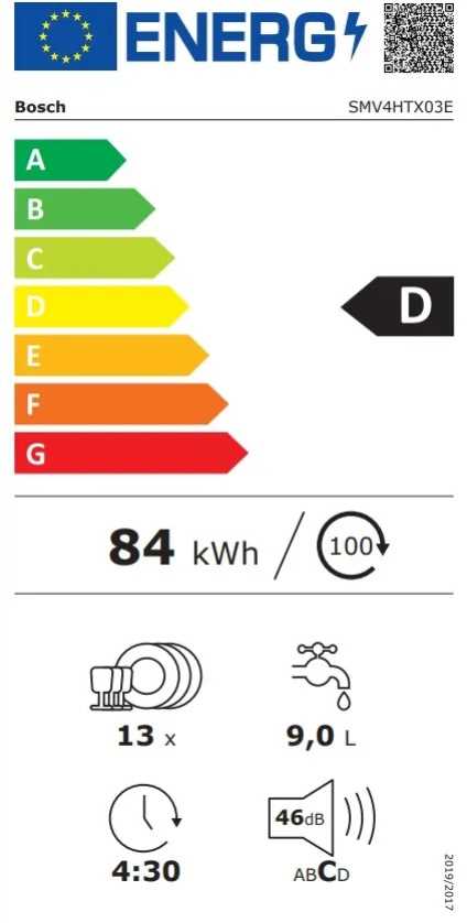 מדיח כלים אינטגרלי מלא BOSCH דגם SMV4HTX03E בוש  - תמונה 2