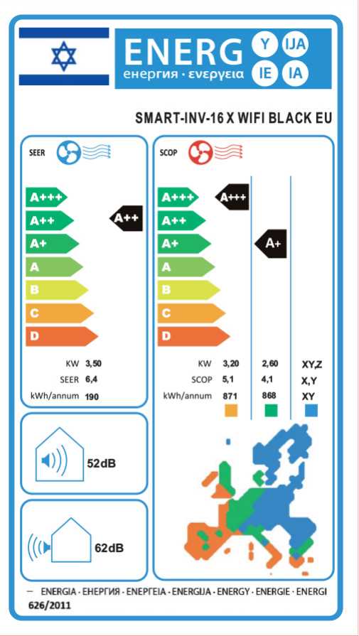 מזגן TORNADO 11942BTU דגם SMART INV 16 X WiFi BLACK EU טורנדו - תמונה 2