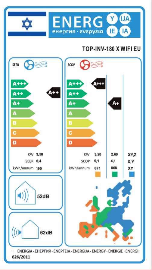 מזגן TORNADO 11942BTU דגם TOP-INV-180 X WIFI EU טורנדו - תמונה 2