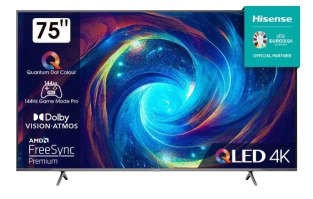 מסך HISENSE 4K QLED 75" SMART דגם 75E7KQ PRO - תמונה 1