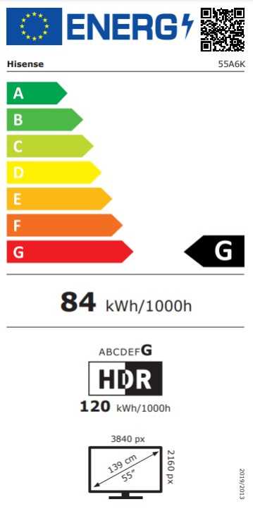 מסך 4K SMART 55" HISENSE דגם 55A6K הייסנס - תמונה 2