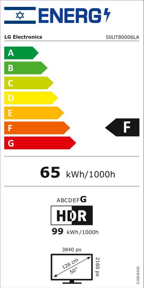 טלוויזיה חכמה 50 אינץ' ברזולוציית LG UHD 4K דגם: 50UT80006LA - תמונה 3