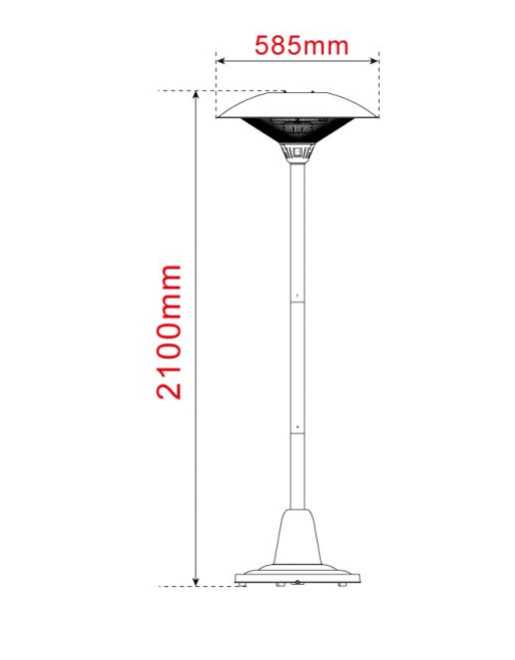 פטריית חימום + סטנד MATRIX 3000W דגם IP34-TRO3000HT-ST - תמונה 3