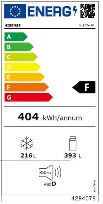 מקרר 4 דלתות HISENSE דגם RQ72-BK נירוסטה מושחרת - תמונה 2