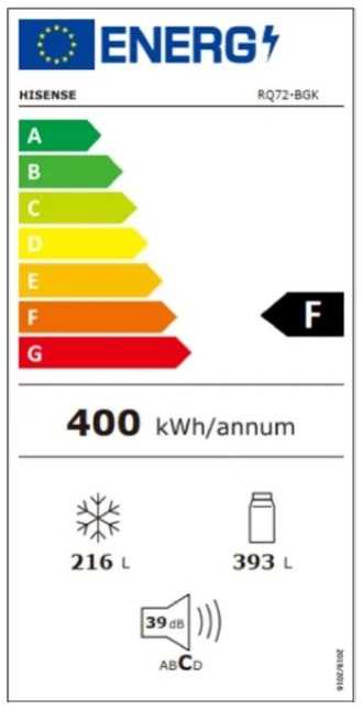 מקרר 4 דלתות HISENSE דגם RQ72-BGK זכוכית שחורה - תמונה 2