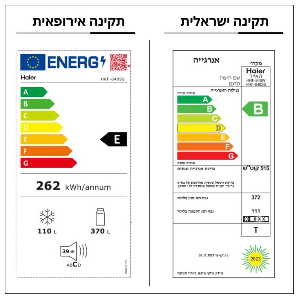 מקרר 448 ל' נירוסטה Haier דגם HRF-2520SS האייר  - תמונה 3