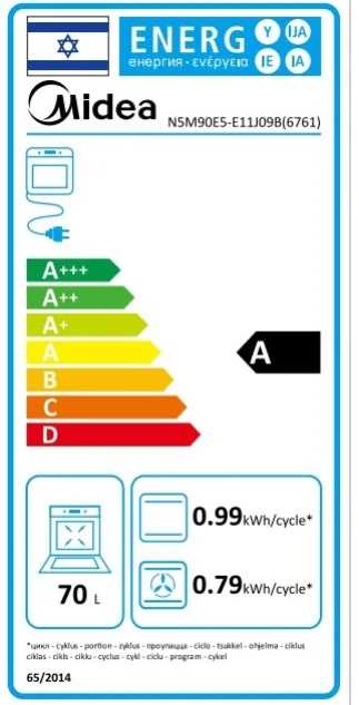 תנור בנוי Midea N5M90E5-B מידאה - תמונה 2