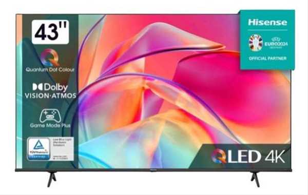 מסך "HISENSE 4K SMART QLED 43 דגם 43E7KQ