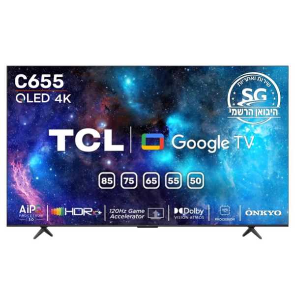 מסך TCL SMART 4K QLED "50 דגם 50C655