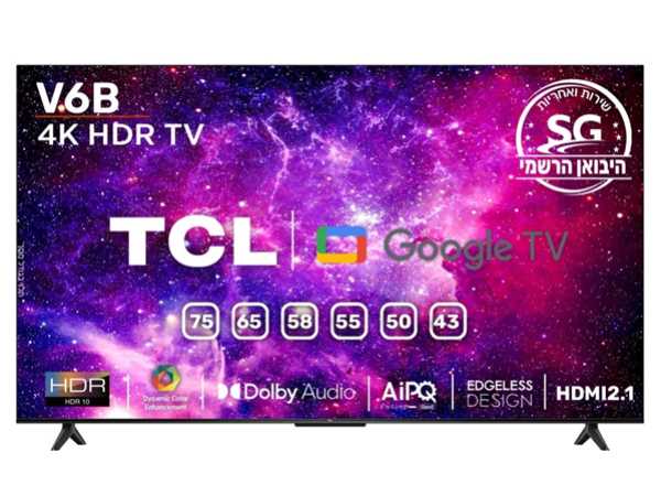 מסך "TCL SMART 4K 43 דגם 43V6B