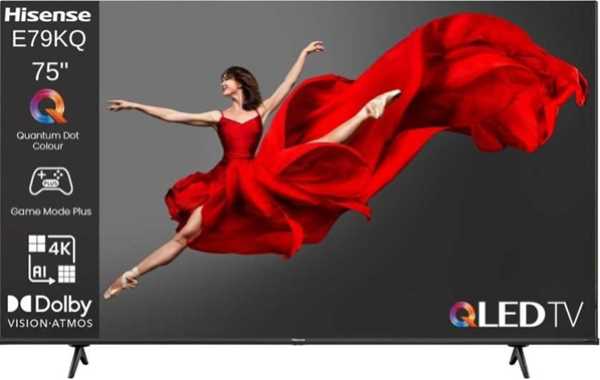 מסך "HISENSE 4K SMART QLED 75 דגם 75E79KQ