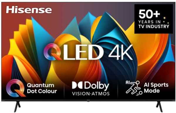 מסך "HISENSE 4K SMART QLED 85 דגם 85E79NQ